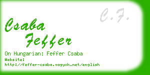 csaba feffer business card
